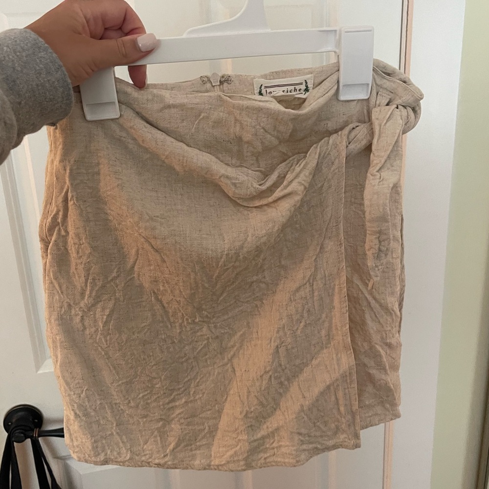 Beige Linen Skort